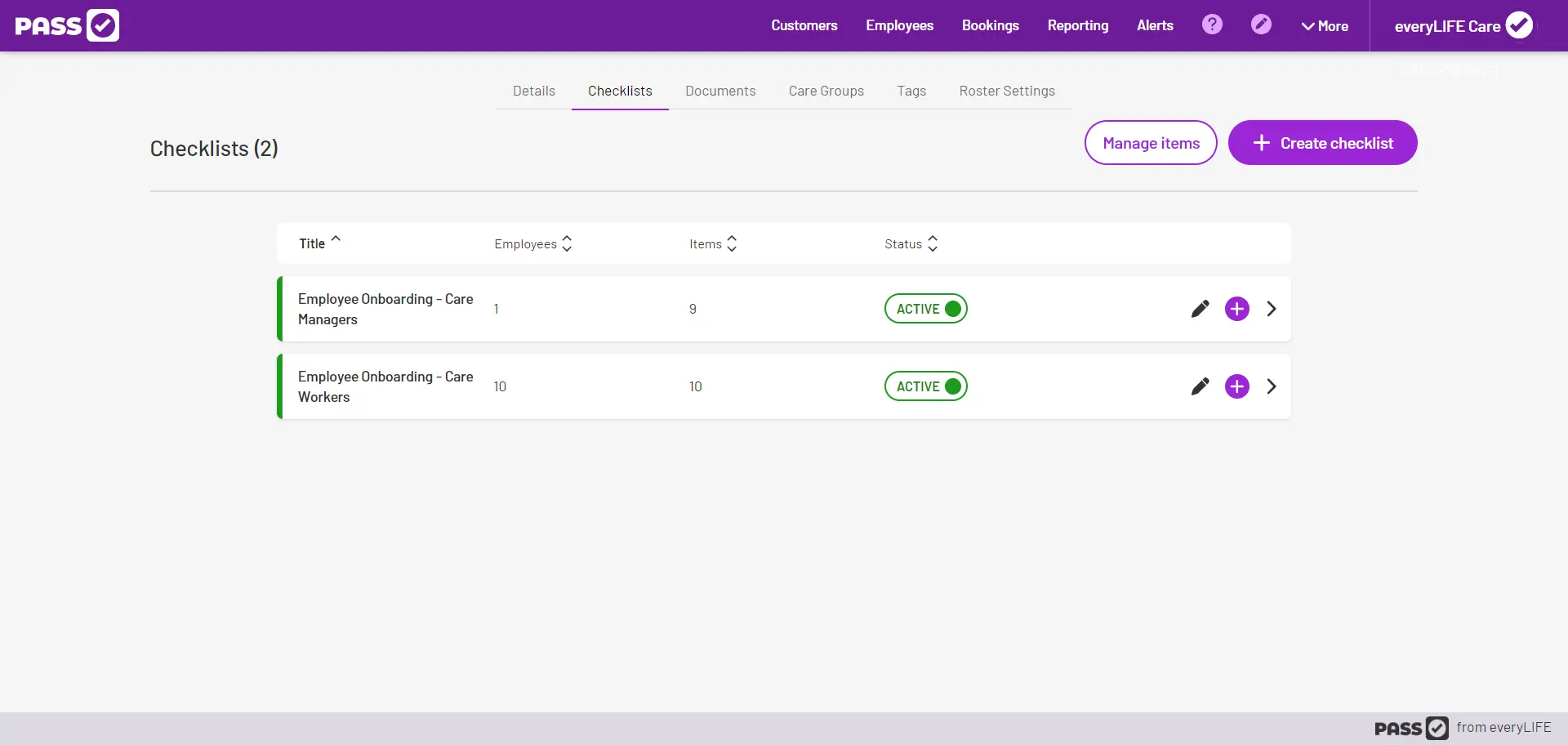 Create onboarding checklists for specific roles​